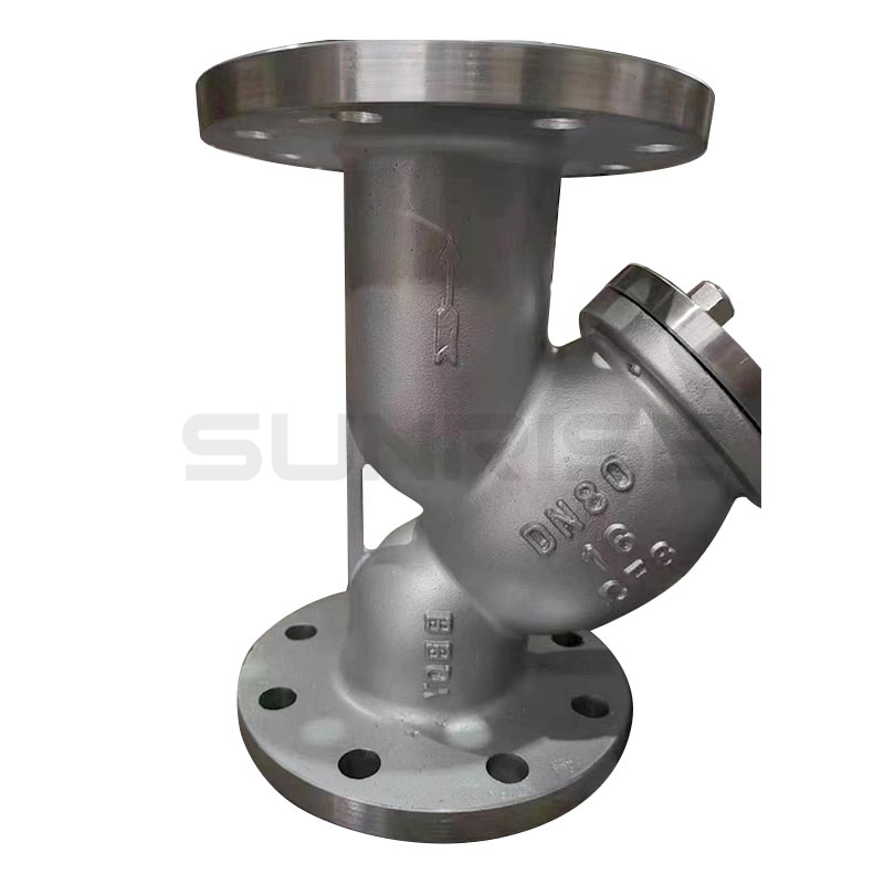 Y-Strainer Size 4inch, PN16, Flange RF End, Body Material:ASTM A351 CF8M;Mesh 40; Plug Material: ASTM A182 F304