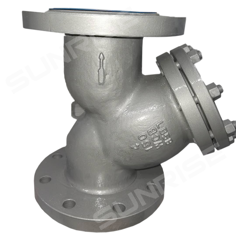 Y-TYPE STRAINER, ASTM A216 WCB,DN100, CL150, MESH40, FLANGE RF END CONNECT, SCREEN : SS304