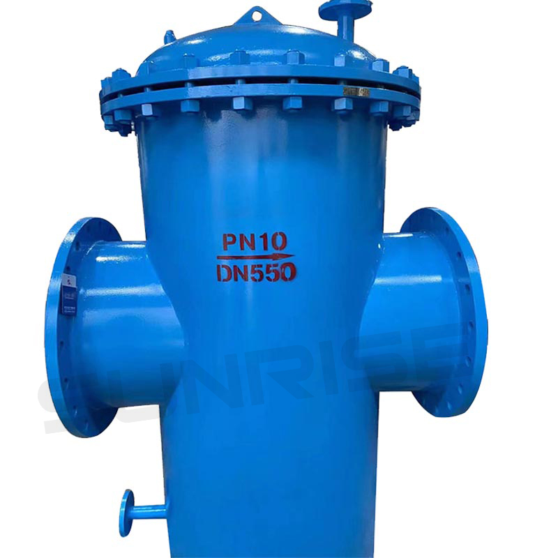 Bucket Strainer Size DN550, PN10 , Flange RF End, Body Material:ASTM A352 LCC ;Mesh 40; Plug Material: ASTM A105