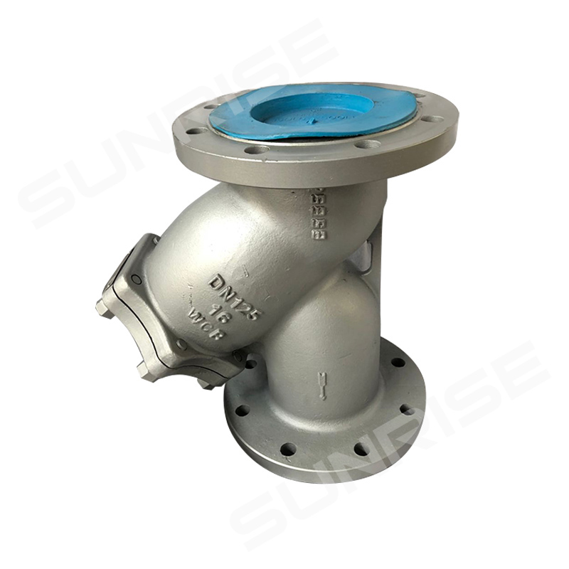 DN125 Y-Strainer Size, PN16 , Flange RF End, Body Material:ASTM A216 WCB;Mesh 40; Plug Material: ASTM A105
