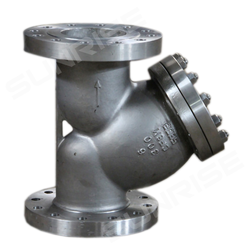 ASTM A351 CF8M Y-TYPE STRAINER,O.D 6INCH, CL300, MESH40, FLANGE RF END CONNECT, SCREEN : SS304