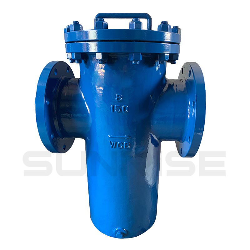 Bucket Strainer Size 8 INCH, CL150 , Flange RF End, Body Material:ASTM A216 WCB;Mesh 40; Plug Material: ASTM A105